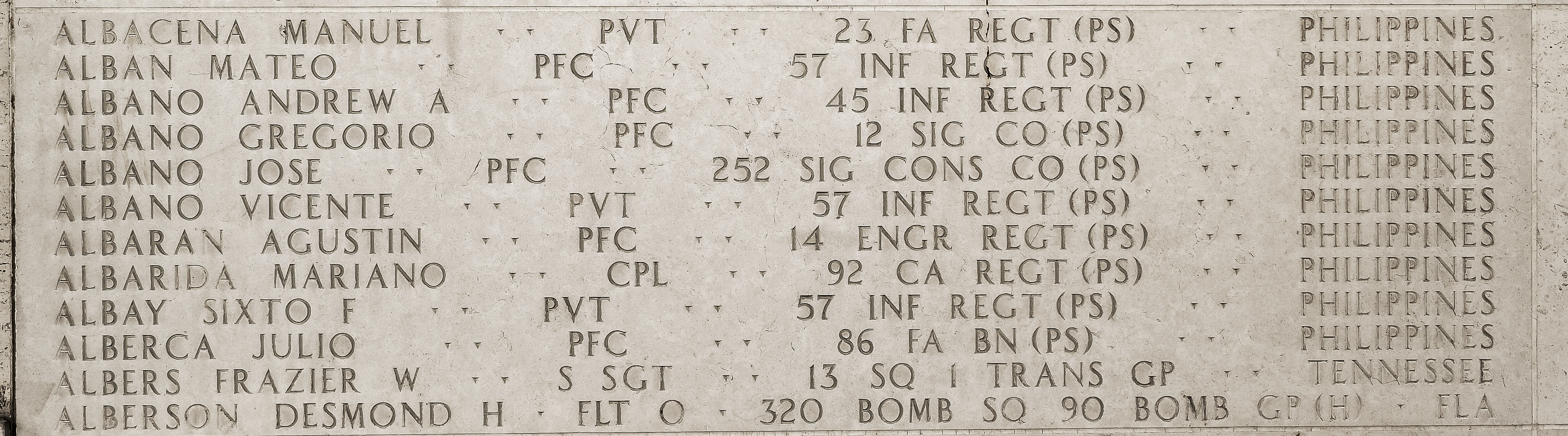 Frazier W. Albers, Staff Sergeant